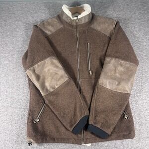 Kuhl Alpenwurx Fleece Jacket Mens Brown M L?  Sherpa Collar Zip Outdoor Hiking